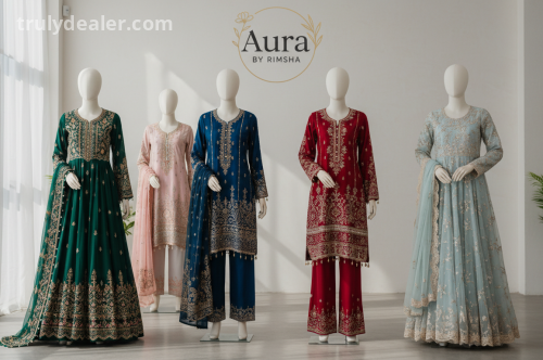 Aura by Rimsha – Elegant Ladies Suits Collection Available on TrulyDealer