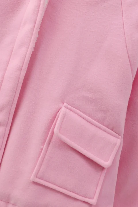 Girls Pink Pebble Felt Coat 3